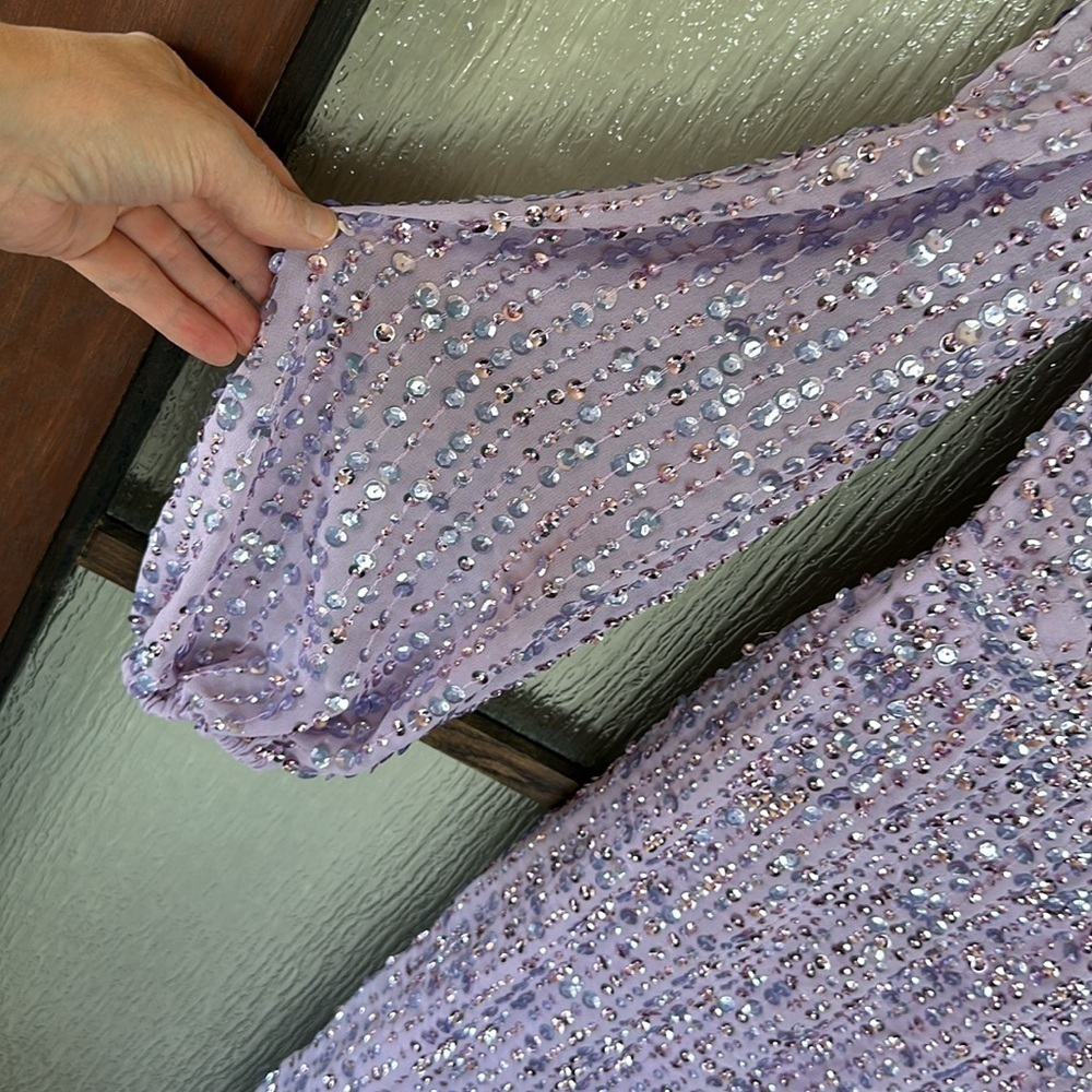 Mac Duggal 10764 Long Sleeve Cocktail Dress
In Lavender size 6 NEW $397 soldout - Picture 10 of 17